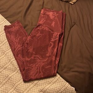 Gymshark Maroon Patterned Leggings